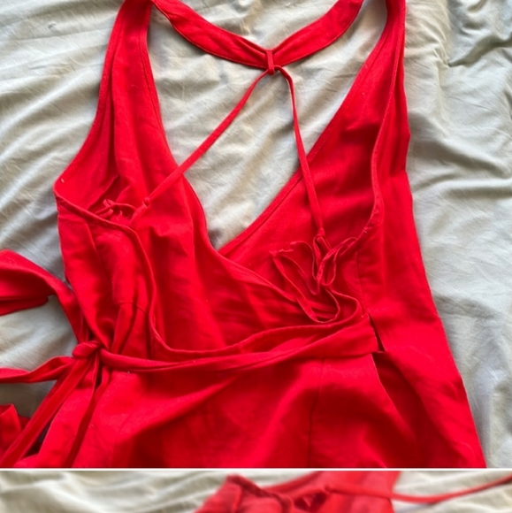 Free People Red Wrap Dress - Picture 2 of 2